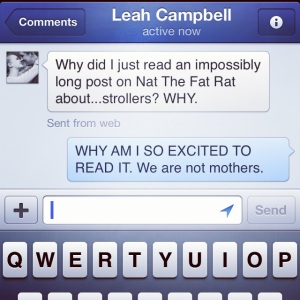 Proof that Leah and I will read anything one of our favorite bloggers writes, even if it isn't relevant to our lives :)